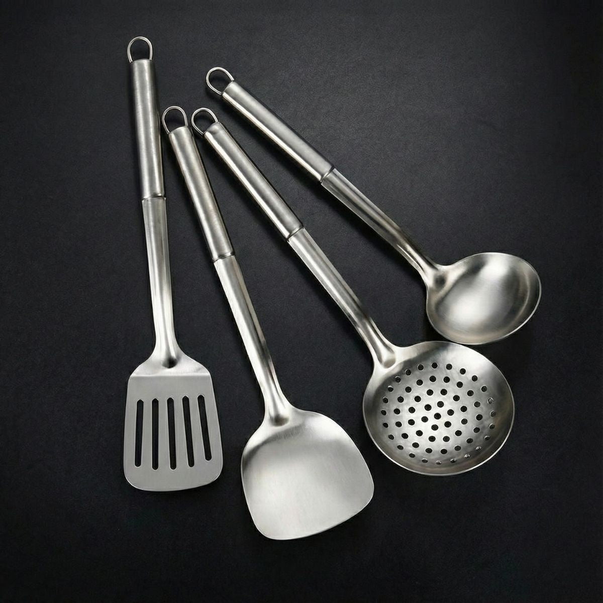 Hand-Hammered Titanium Pan & Sauté Set with Walnut Board and Utensils