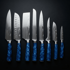 Japanese Damascus Knife Set – 8-Piece Balanced Profile