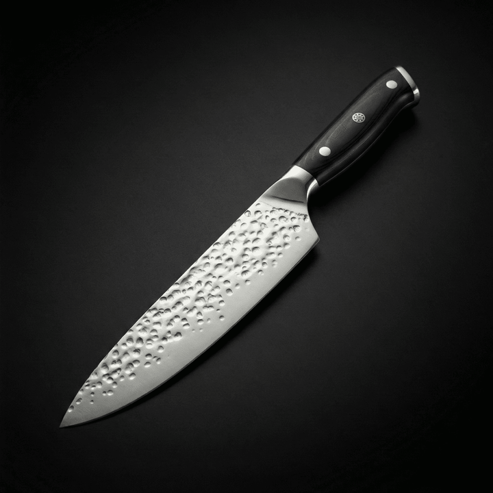 Japanese Style Hammered Chef's Knife Hammered Steel Blade 7.9 inch (20 cm)