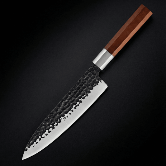 Japanese-Style Hammered Stainless Steel Chef’s Knife – 7.3 inch (18.5 cm) Precision Blade