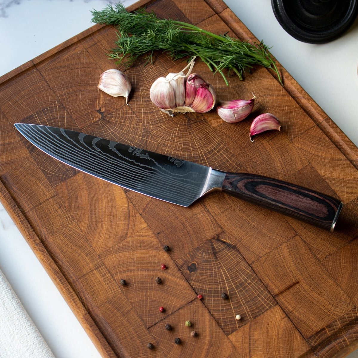 Japanese Style Chef Knife | Layered Steel Blade 20.5 cm