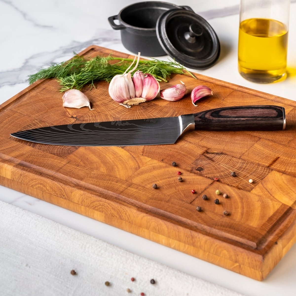 Japanese Style Knife Set | Layered Steel 3 Piece Kitchen Knife Set