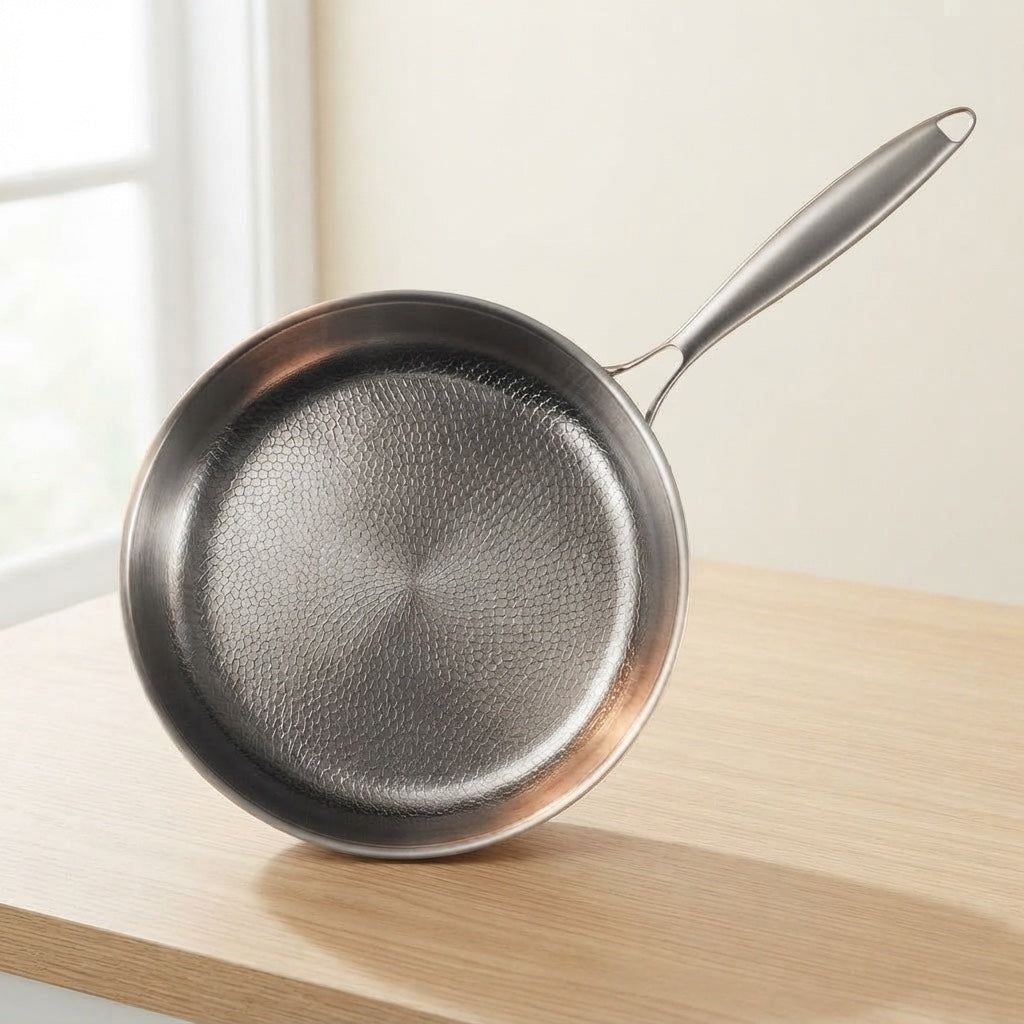 Hammered Titanium Frying Pan | Uncoated Cooking Surface for All Hobs