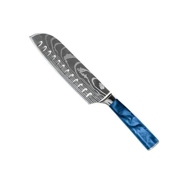 Japanese Damascus Knife Set – 8-Piece Balanced Profile