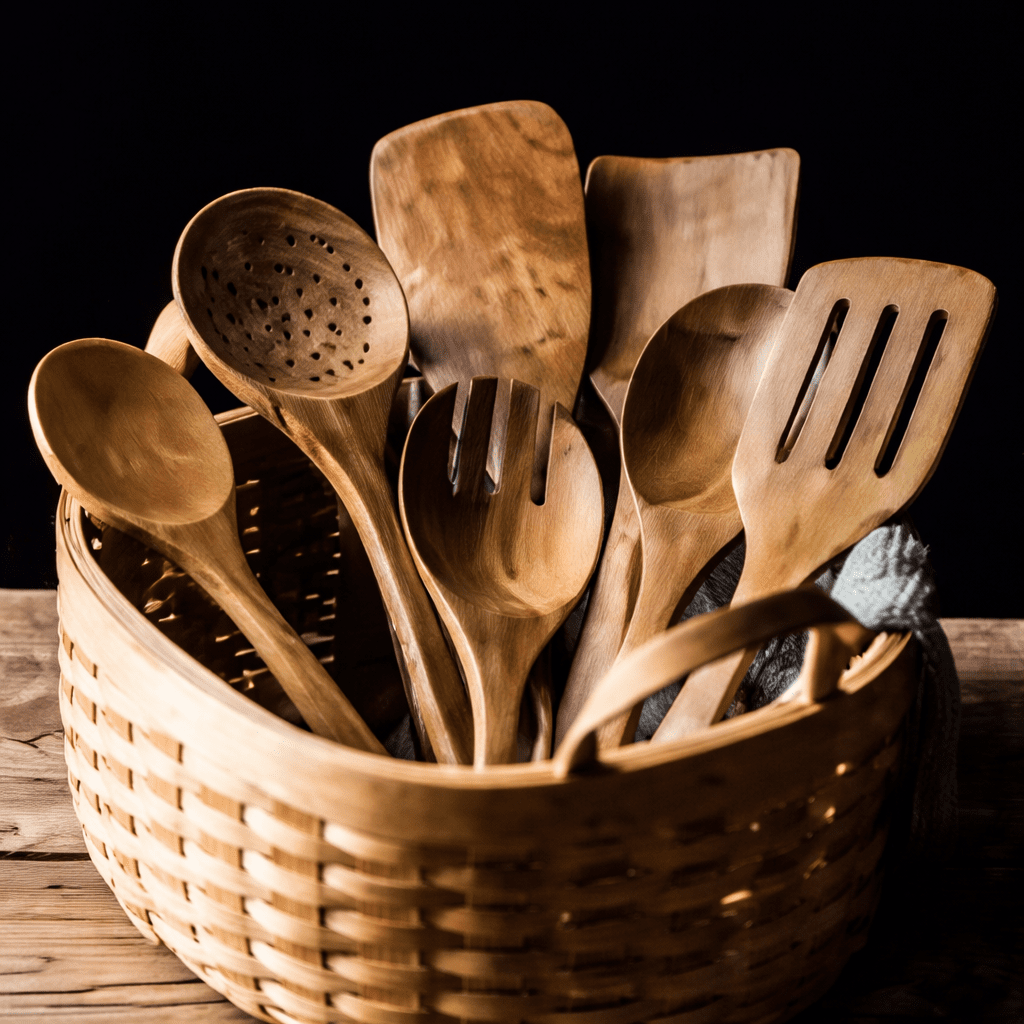 Traditional Japanese Wooden Utensil Set