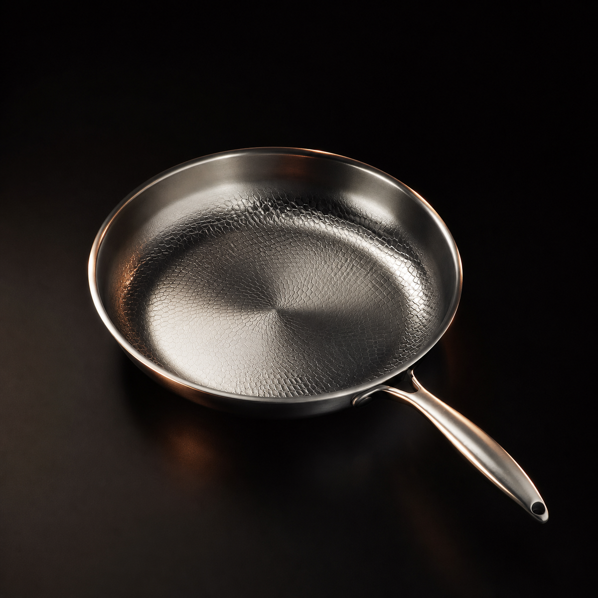Hand-Hammered Titanium Stir-Fry Set with 1 Lid (8, 8 & 10 Inch)