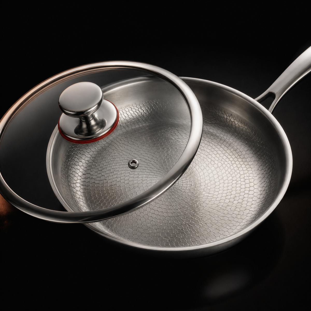 Hand-Hammered Titanium Multi-Pan Cook Set with Cutting Board (5 Pans, 8–10 Inch)