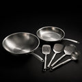 Hand-Hammered Titanium Wok & Fry Pan (10 Inch) with Utensils
