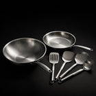 Hand-Hammered Titanium Wok & Fry Pan (10 Inch) with Utensils