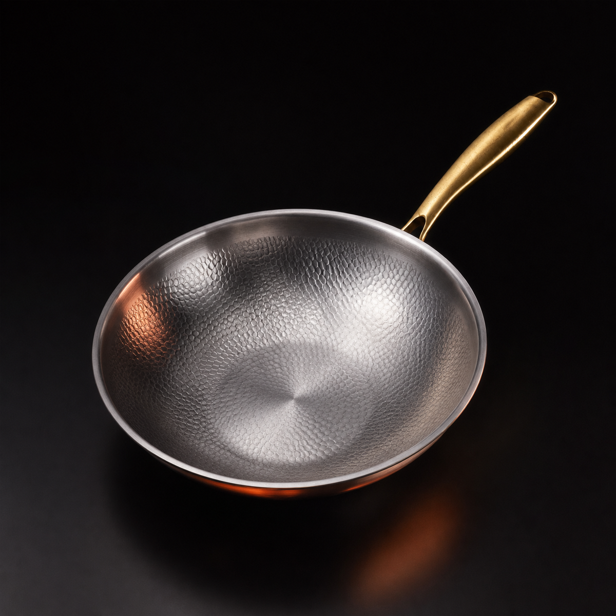 Hand-Hammered Titanium Wok Pan with Flat Base | Limited Edition