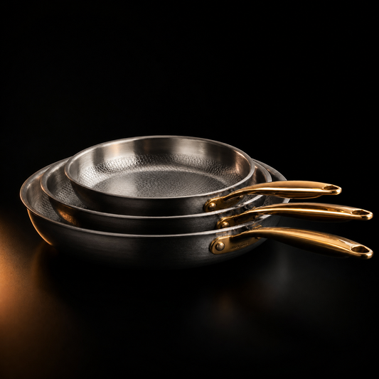 Hand-Hammered Titanium Pan - 3-piece set I Limited Edition