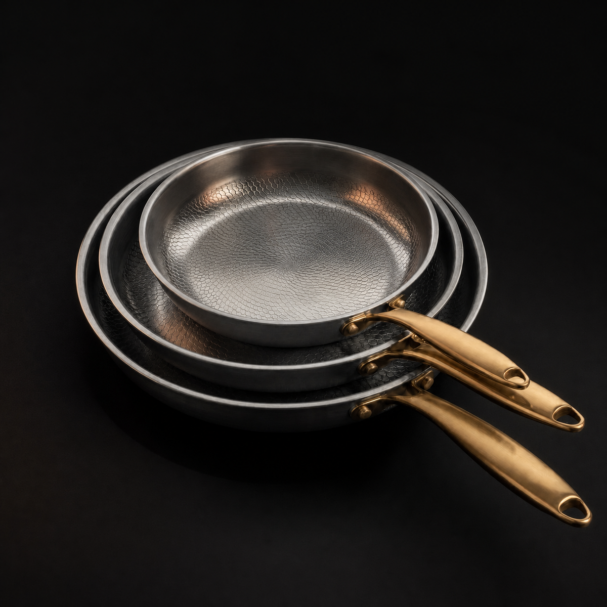 Hand-Hammered Titanium Pan - 3-piece set I Limited Edition
