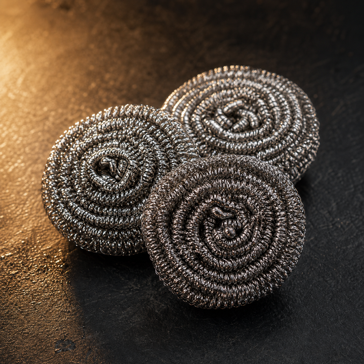 Titanium Pan Scrubbers | Rust-Proof Cleaning Coils (Set of 3)