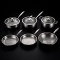 Hand-Hammered Titanium Complete Kitchen Set with 3 Lids (10, 11 & 12 Inch)