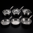 Hand-Hammered Titanium Complete Kitchen Set with 3 Lids (10, 11 & 12 Inch)