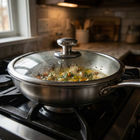Hand-Hammered Titanium Family Set: 4 Pans & Utensils