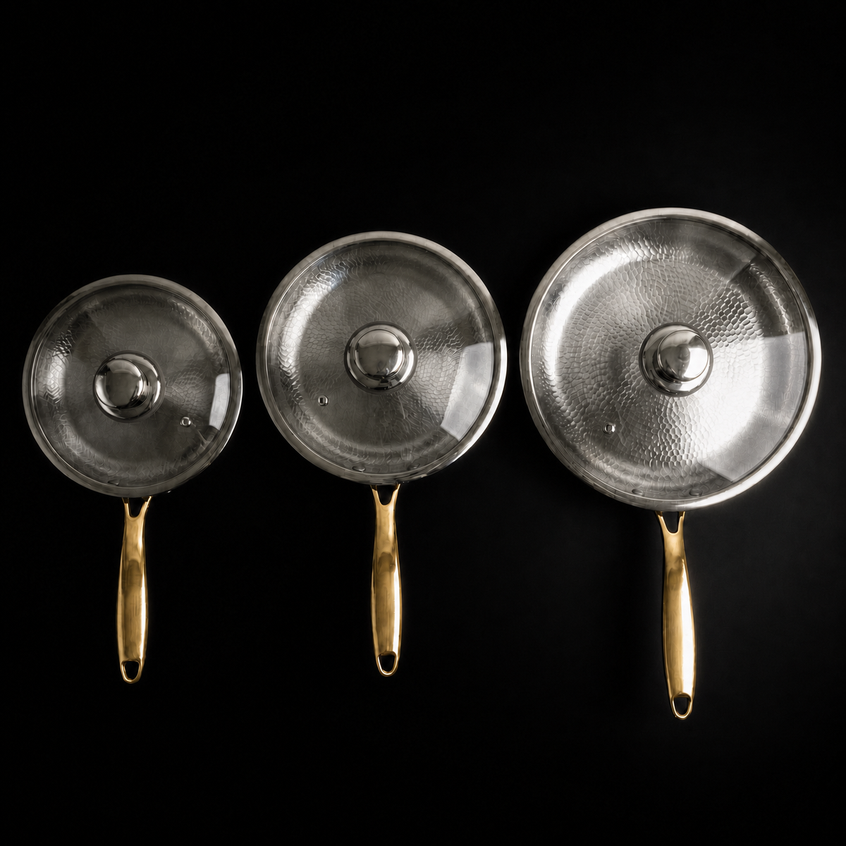 Hand-Hammered Titanium Pan - 3-piece set I Limited Edition