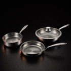 Hand-Hammered Titanium Stir-Fry Set with 1 Lid (8, 8 & 10 Inch)