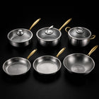 Hand-Hammered Titanium Complete Kitchen Set with 3 Lids (10, 11 & 12 Inch)  I Limited Edition