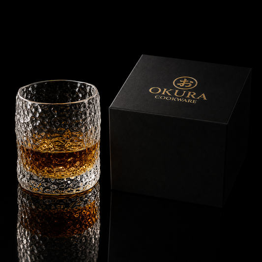 Japanese Edo Kiriko Chamvin-Cut Crystal Whisky Glass