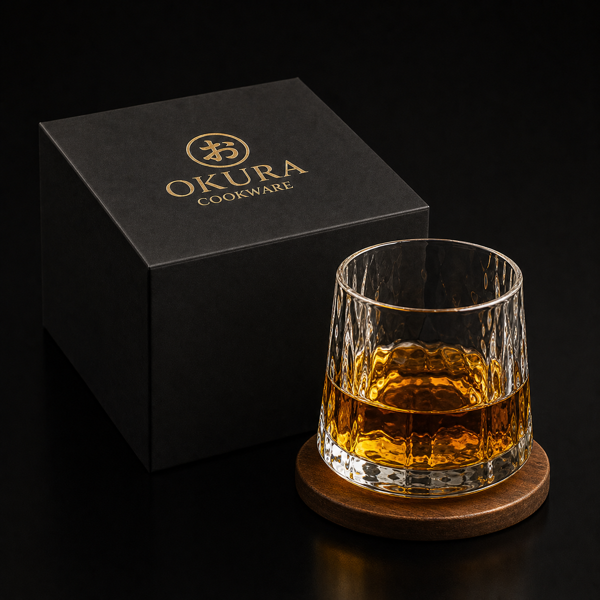 Japanese Chamvin-Cut Crystal Whisky Glass