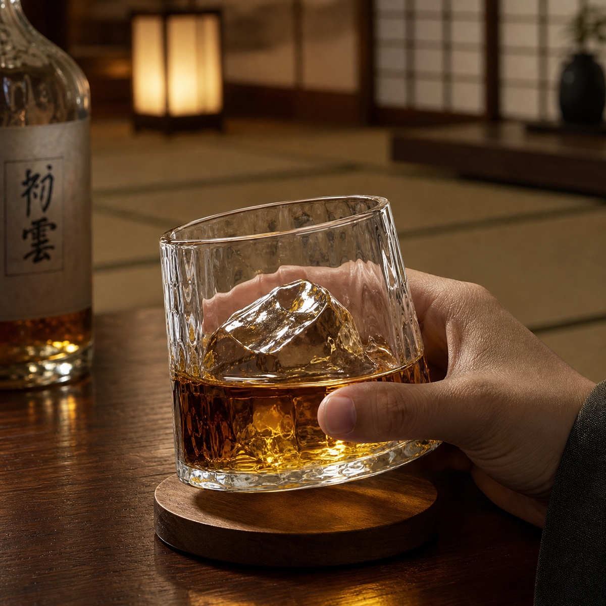 Japanese Chamvin-Cut Crystal Whisky Glass