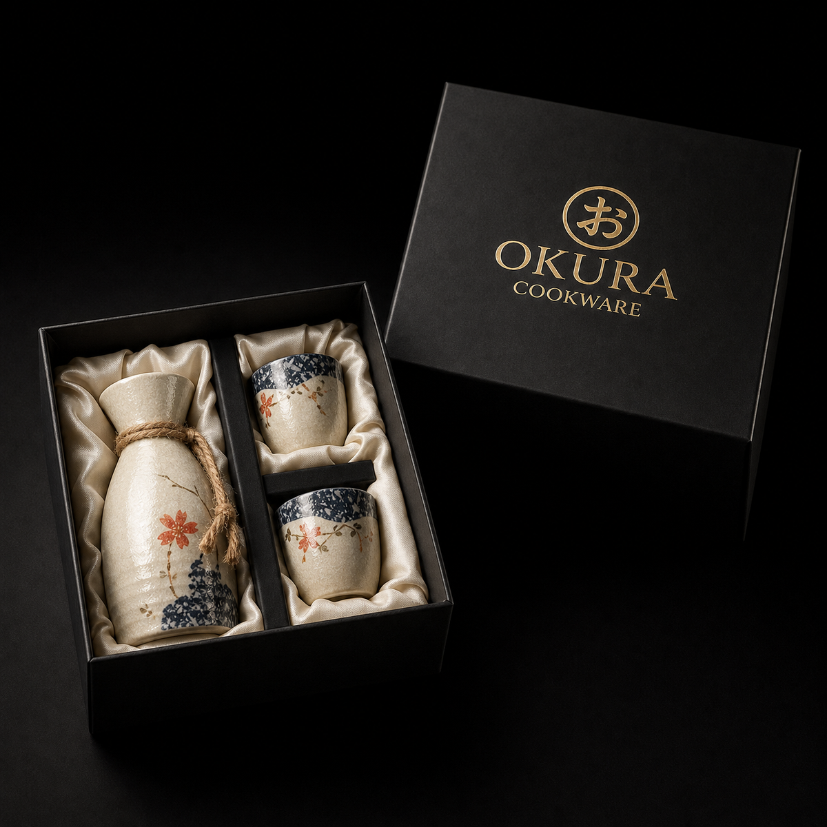 Japanese Sakura Ceramic Sake Flagon Sets