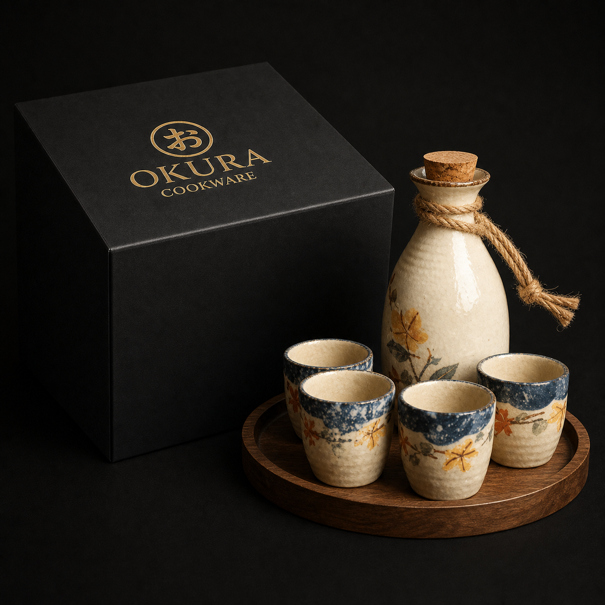 Japanese Sakura Ceramic Sake Flagon Sets