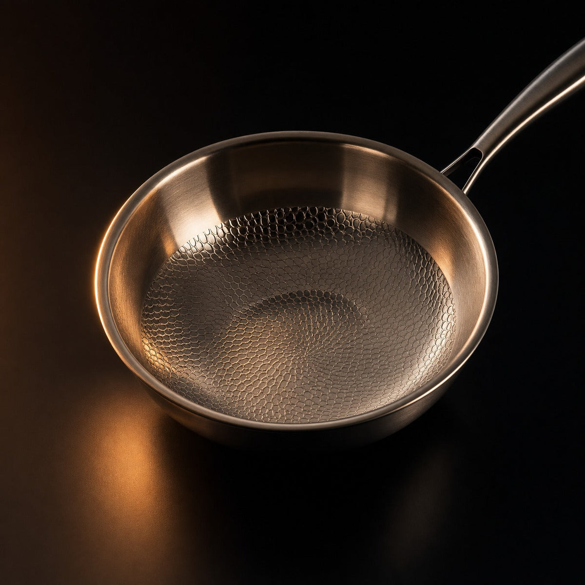 Hand-Hammered Titanium Wok Pan with Flat Base