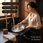 Okura Tawashi — Organic Bamboo Dish Brush