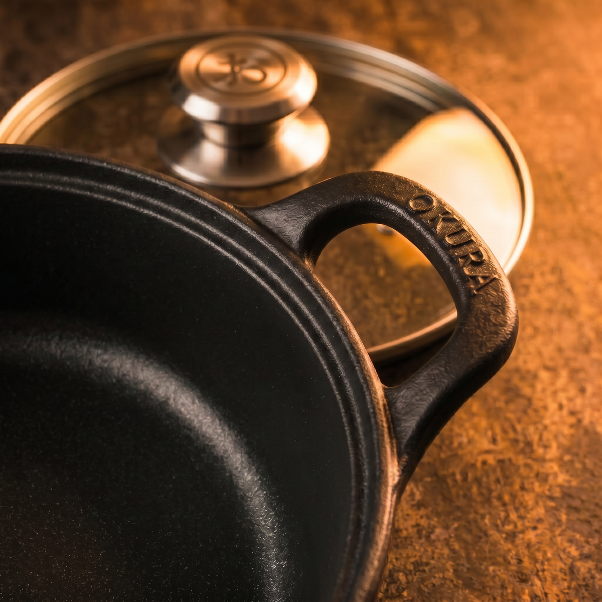 Cast Iron Casserole Pan with Glass Lid