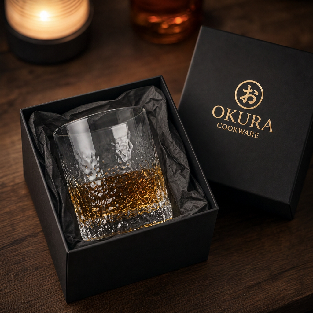 Japanese Edo Kiriko Chamvin-Cut Crystal Whisky Glass