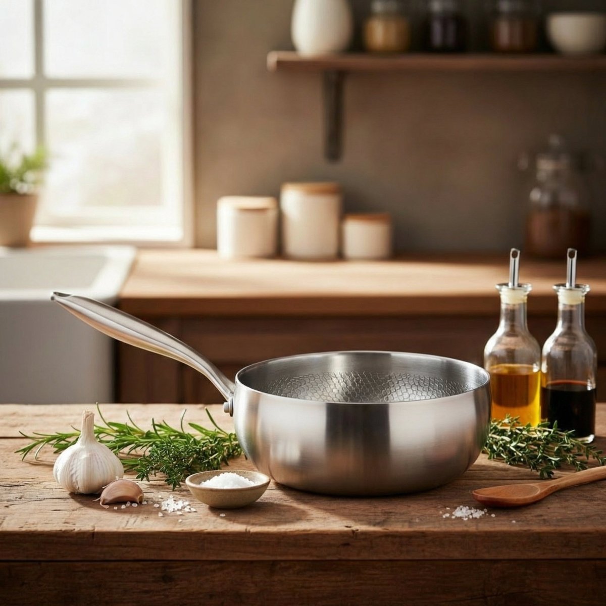Hand-Hammered Titanium Sauté Pan