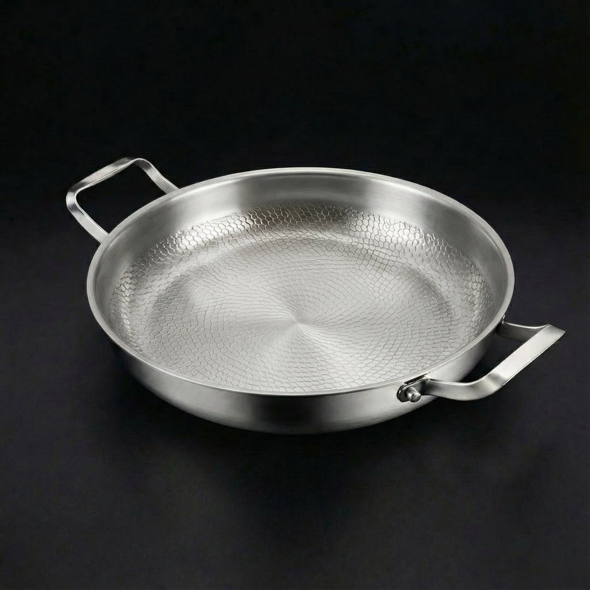 Hand-Hammered Titanium Family Set: 4 Pans & Utensils